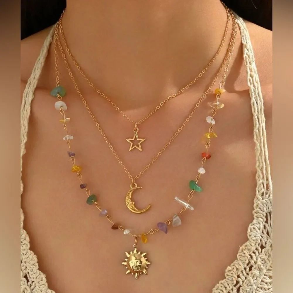 boho sun Necklace Set A1469